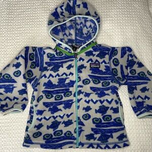 Patagonia Kids' Blue and Green Fleece Hoodie